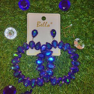 Blue pageant prom homecoming earrings
